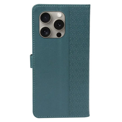 For iPhone 15 Pro Max Case Magnetic Clasp Four-Leaf Clover Leather Phone Cover