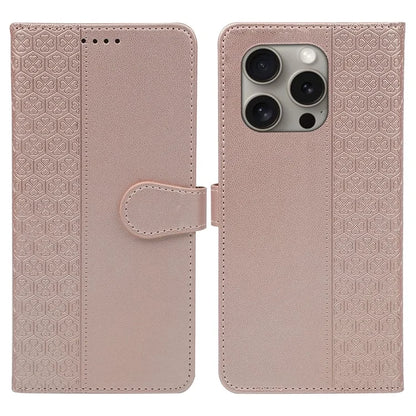 For iPhone 15 Pro Max Case Magnetic Clasp Four-Leaf Clover Leather Phone Cover