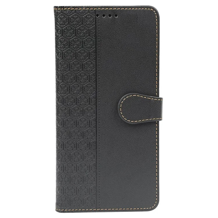 For iPhone 14 Pro Max Case Magnetic Clasp Four-Leaf Clover Leather Phone Cover