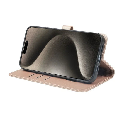 For iPhone 14 Pro Max Case Magnetic Clasp Four-Leaf Clover Leather Phone Cover