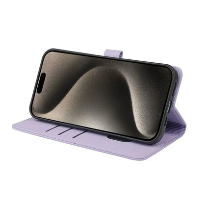 For iPhone 14 Pro Max Case Magnetic Clasp Four-Leaf Clover Leather Phone Cover