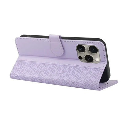 For iPhone 14 Pro Max Case Magnetic Clasp Four-Leaf Clover Leather Phone Cover
