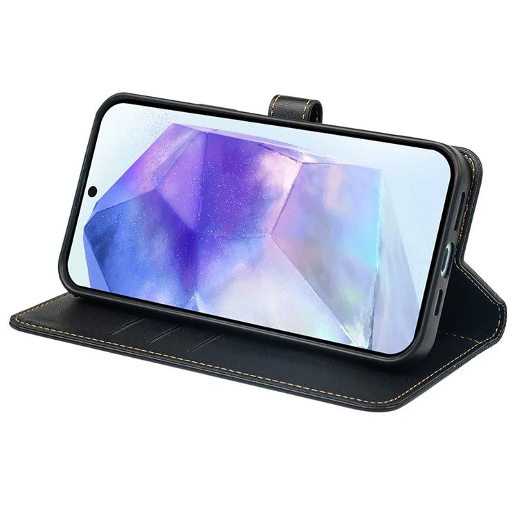 For Samsung Galaxy A05s 4G Case Magnetic Clasp Four-Leaf Clover Leather Phone Cover
