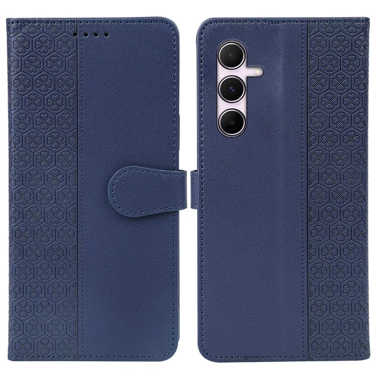 For Samsung Galaxy A55 5G Case Magnetic Clasp Four-Leaf Clover Leather Phone Cover