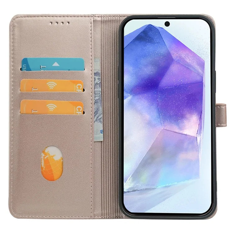 For Samsung Galaxy A55 5G Case Magnetic Clasp Four-Leaf Clover Leather Phone Cover