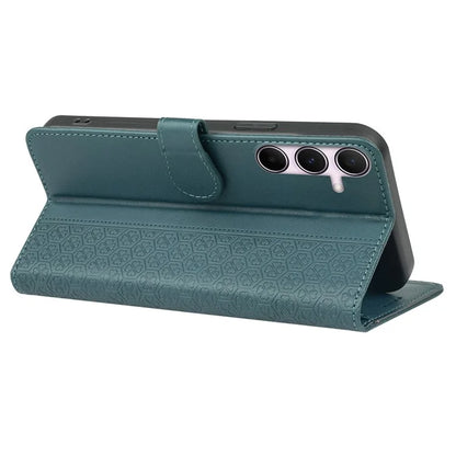 For Samsung Galaxy A35 5G Case Magnetic Clasp Four-Leaf Clover Leather Phone Cover
