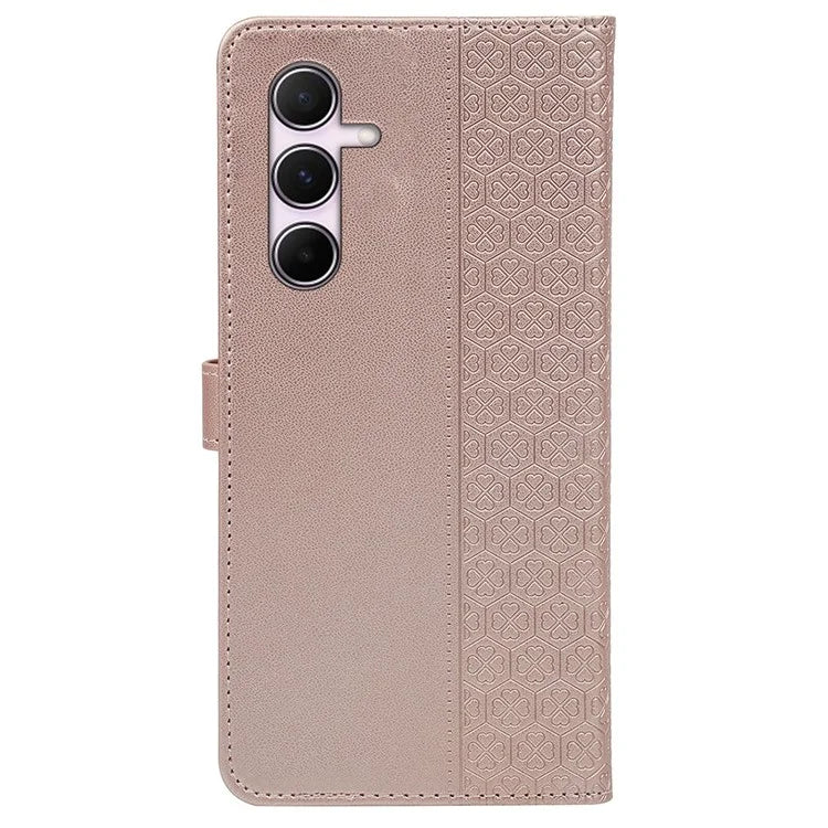 For Samsung Galaxy A35 5G Case Magnetic Clasp Four-Leaf Clover Leather Phone Cover