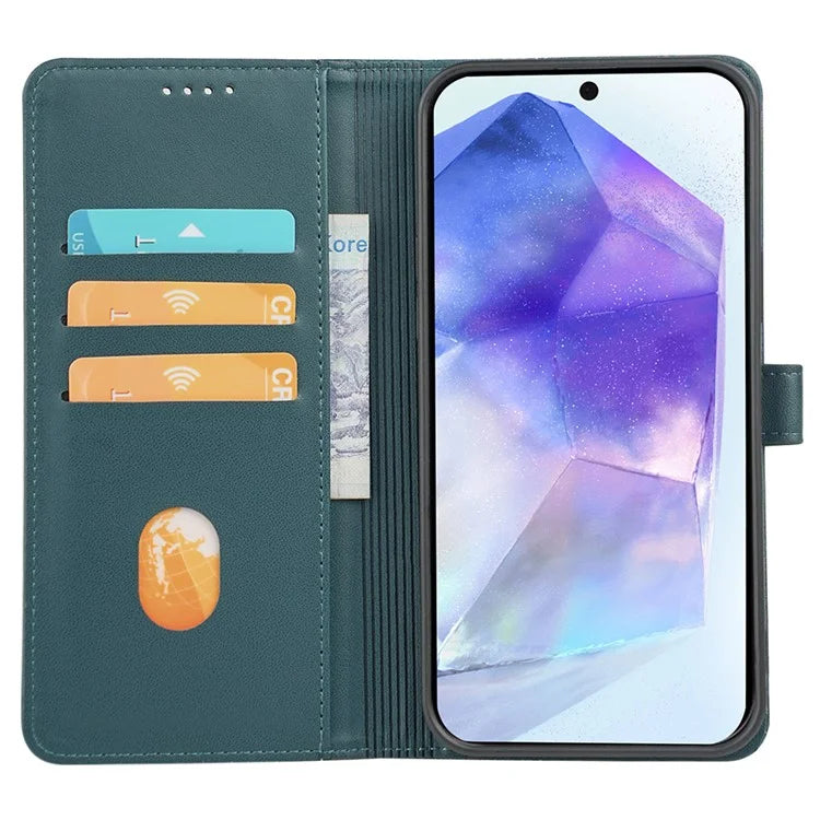 For Samsung Galaxy A25 5G (Global) (161.0 X 76.5 X 8.3mm) Case Magnetic Clasp Four-Leaf Clover Leather Phone Cover