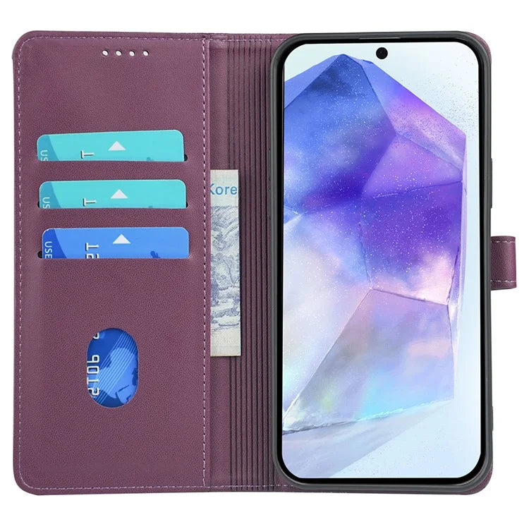 For Samsung Galaxy A25 5G (Global) (161.0 X 76.5 X 8.3mm) Case Magnetic Clasp Four-Leaf Clover Leather Phone Cover