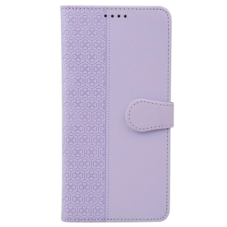 For Samsung Galaxy A25 5G (Global) (161.0 X 76.5 X 8.3mm) Case Magnetic Clasp Four-Leaf Clover Leather Phone Cover
