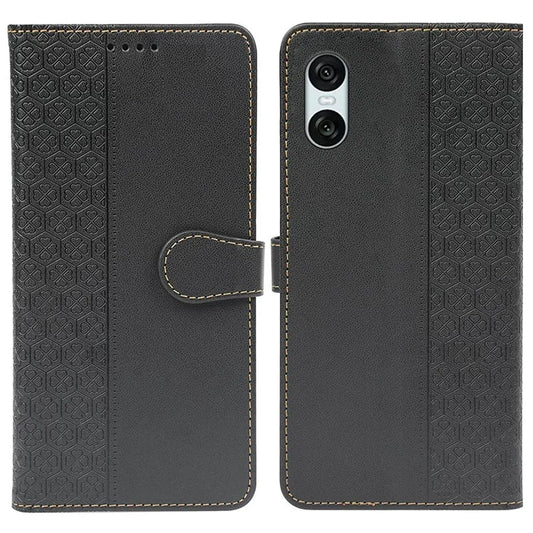 For Sony Xperia 10 VI Case Magnetic Clasp Four-Leaf Clover Leather Phone Cover