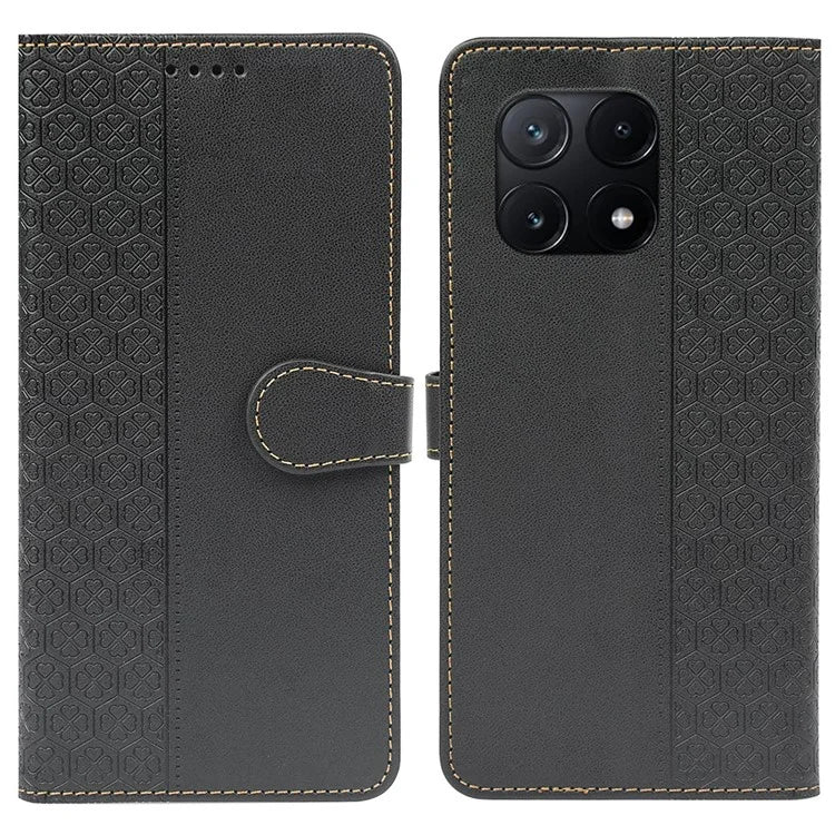 For Xiaomi Poco X6 Pro 5G  /  Redmi K70E 5G Case Magnetic Clasp Four-Leaf Clover Leather Phone Cover
