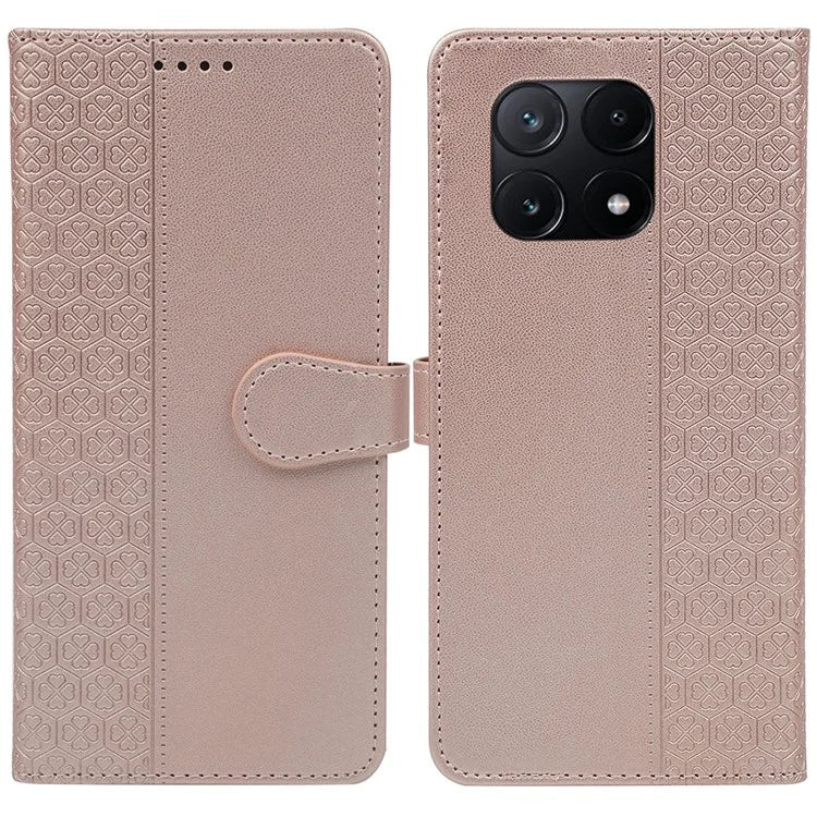 For Xiaomi Poco X6 Pro 5G  /  Redmi K70E 5G Case Magnetic Clasp Four-Leaf Clover Leather Phone Cover