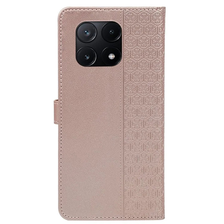 For Xiaomi Poco X6 Pro 5G  /  Redmi K70E 5G Case Magnetic Clasp Four-Leaf Clover Leather Phone Cover