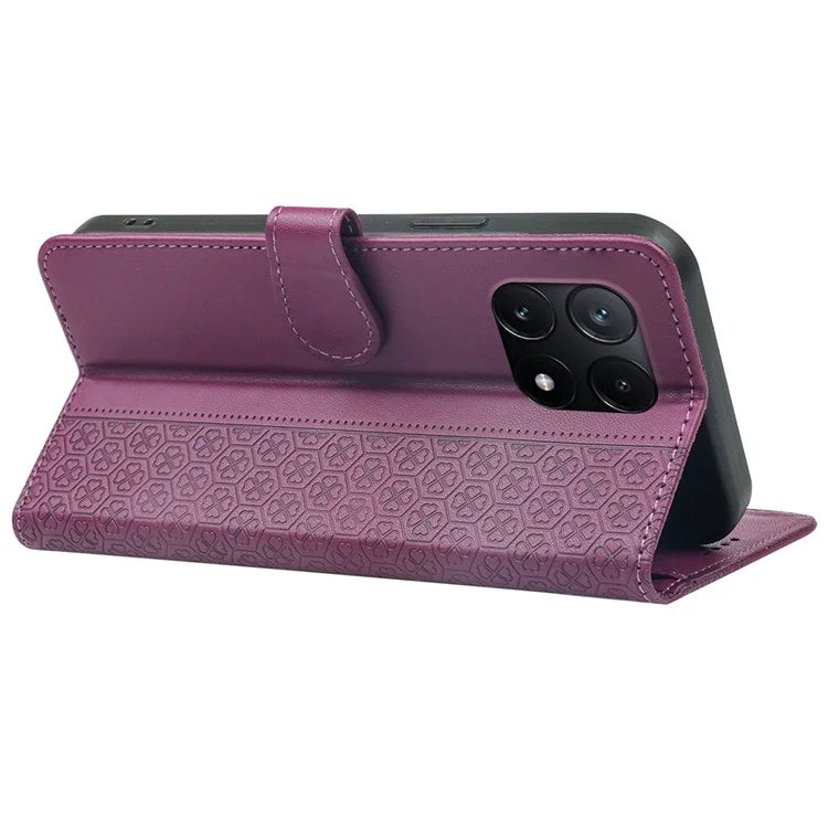 For Xiaomi Poco X6 Pro 5G  /  Redmi K70E 5G Case Magnetic Clasp Four-Leaf Clover Leather Phone Cover