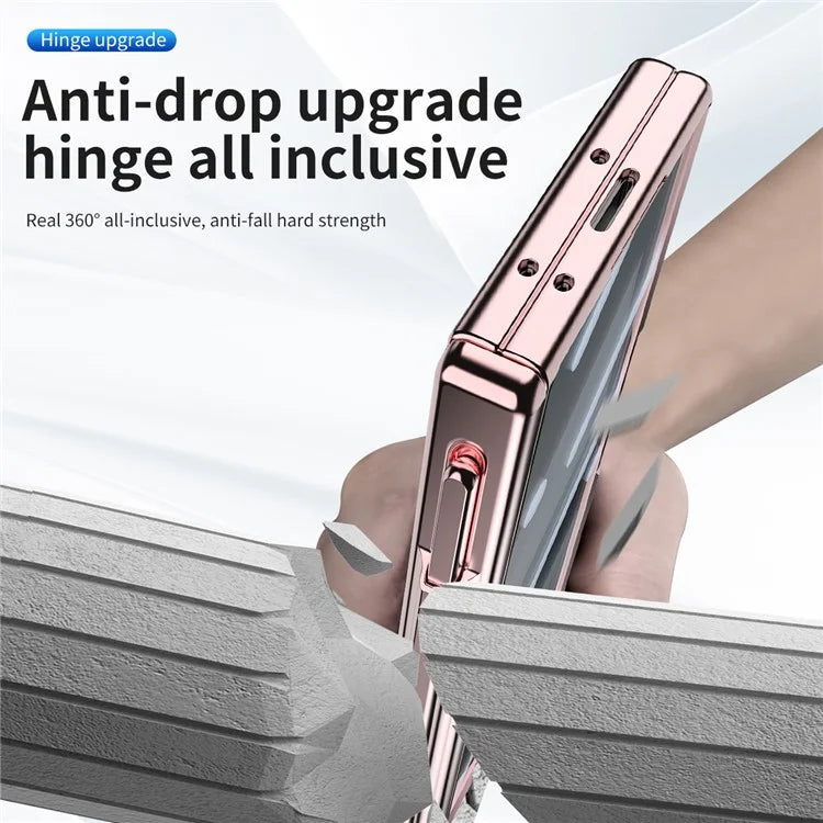 For Samsung Galaxy Z Fold6 5G Case Kickstand Dual Hinge PC Phone Cover with Screen Film and Stylus