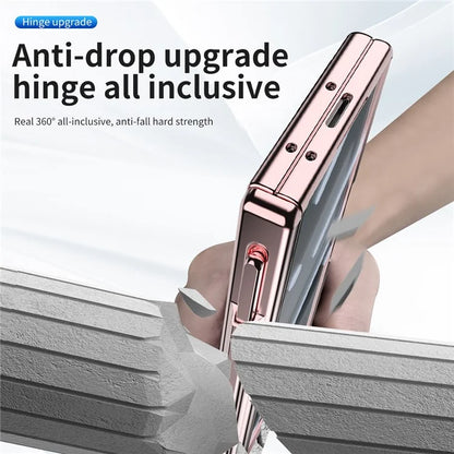 For Samsung Galaxy Z Fold6 5G Case Kickstand Dual Hinge PC Phone Cover with Screen Film and Stylus