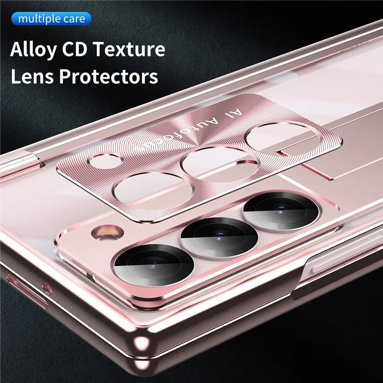For Samsung Galaxy Z Fold6 5G Case Kickstand Dual Hinge PC Phone Cover with Screen Film and Stylus