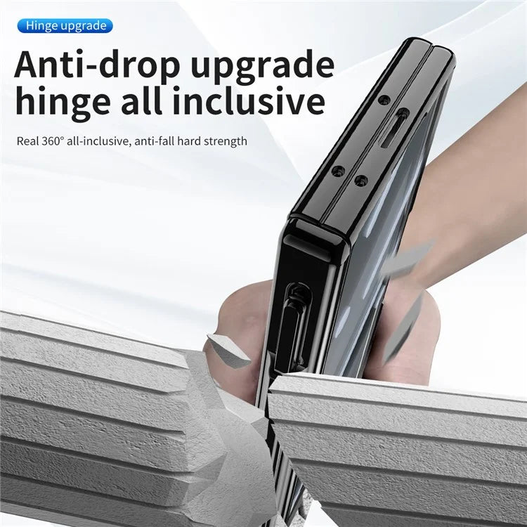 For Samsung Galaxy Z Fold6 5G Case Kickstand Dual Hinge PC Phone Cover with Screen Film and Stylus