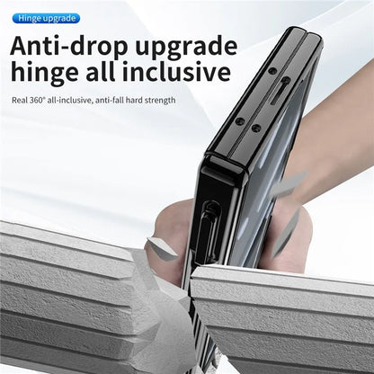 For Samsung Galaxy Z Fold6 5G Case Kickstand Dual Hinge PC Phone Cover with Screen Film and Stylus