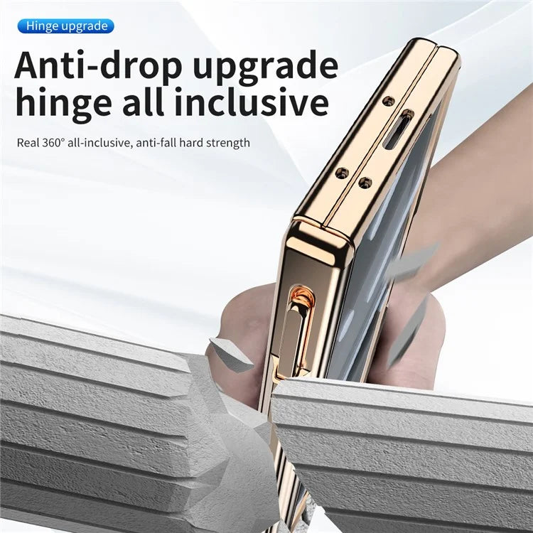 For Samsung Galaxy Z Fold6 5G Case Kickstand Dual Hinge PC Phone Cover with Screen Film and Stylus