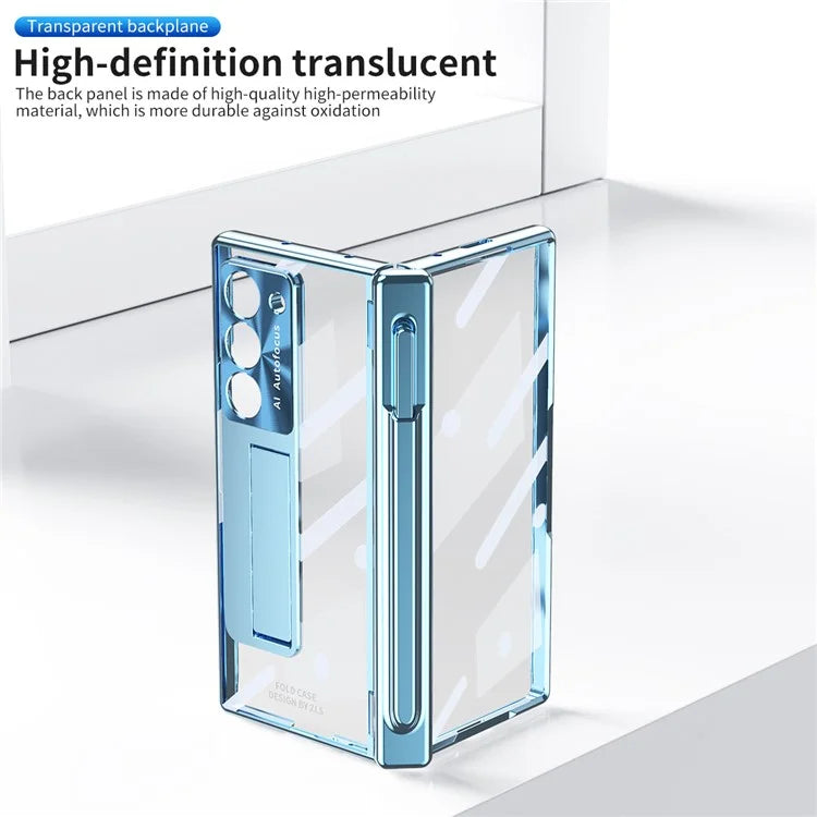 For Samsung Galaxy Z Fold6 5G Case Kickstand Dual Hinge PC Phone Cover with Screen Film and Stylus