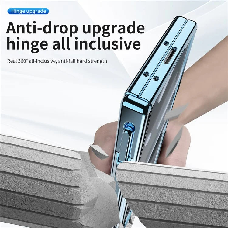 For Samsung Galaxy Z Fold6 5G Case Kickstand Dual Hinge PC Phone Cover with Screen Film and Stylus
