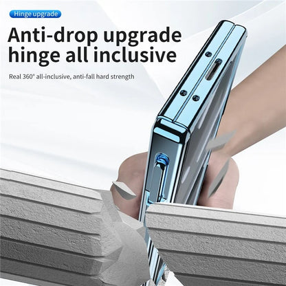 For Samsung Galaxy Z Fold6 5G Case Kickstand Dual Hinge PC Phone Cover with Screen Film and Stylus