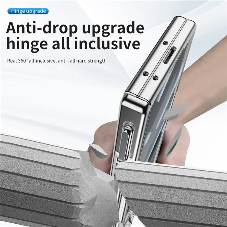 For Samsung Galaxy Z Fold6 5G Case Kickstand Dual Hinge PC Phone Cover with Screen Film and Stylus