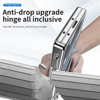 For Samsung Galaxy Z Fold6 5G Case Kickstand Dual Hinge PC Phone Cover with Screen Film and Stylus