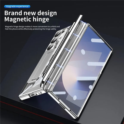 For Samsung Galaxy Z Fold6 5G Case Kickstand Dual Hinge PC Phone Cover with Screen Film and Stylus