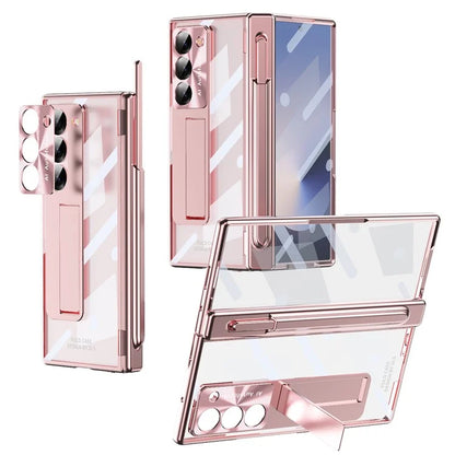 For Samsung Galaxy Z Fold6 5G Case Stylus Slot Hinge Kickstand PC Cover with Screen Film / Stylus