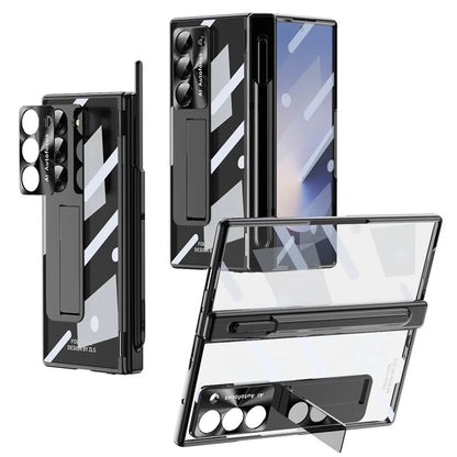For Samsung Galaxy Z Fold6 5G Case Stylus Slot Hinge Kickstand PC Cover with Screen Film / Stylus