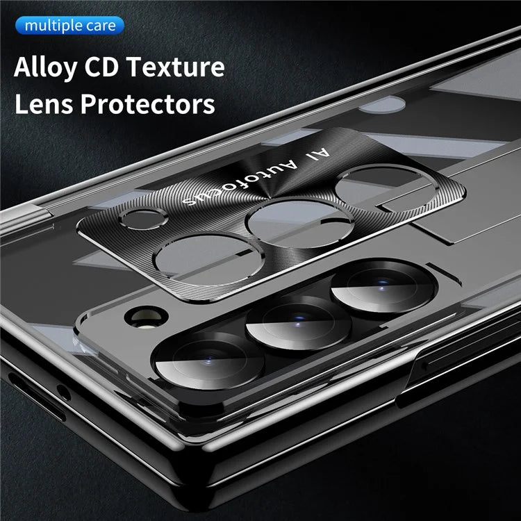 For Samsung Galaxy Z Fold6 5G Case Stylus Slot Hinge Kickstand PC Cover with Screen Film / Stylus