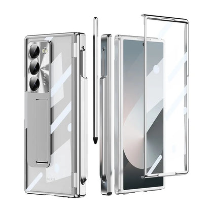 For Samsung Galaxy Z Fold6 5G Case Stylus Slot Hinge Kickstand PC Cover with Screen Film / Stylus