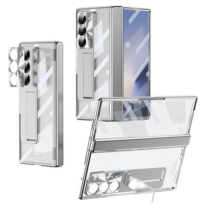 For Samsung Galaxy Z Fold6 5G Case Kickstand Hinge Electroplating PC Cover with Screen Film
