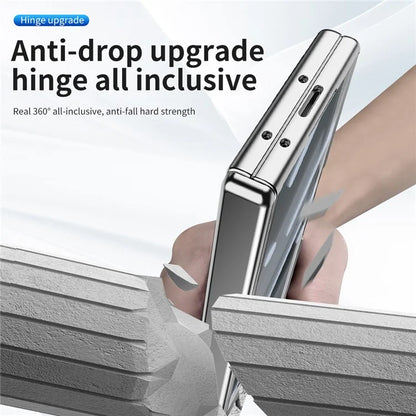 For Samsung Galaxy Z Fold6 5G Case Kickstand Hinge Electroplating PC Cover with Screen Film