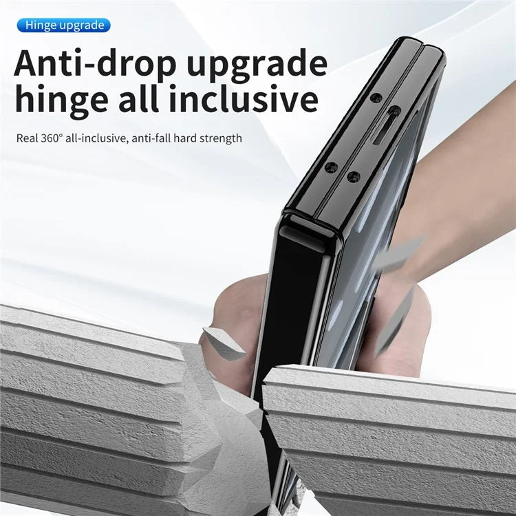 For Samsung Galaxy Z Fold6 5G Case Kickstand Hinge Electroplating PC Cover with Screen Film