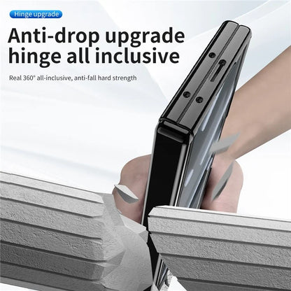 For Samsung Galaxy Z Fold6 5G Case Kickstand Hinge Electroplating PC Cover with Screen Film
