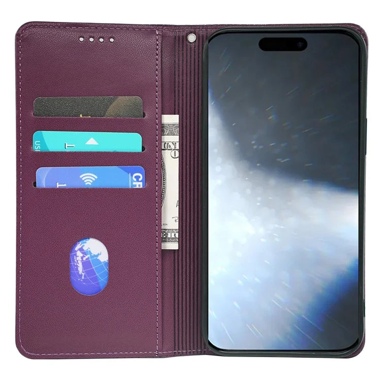 For iPhone 16 Plus Case Four-Leaf Clover Leather Flip Phone Cover Stand Wallet