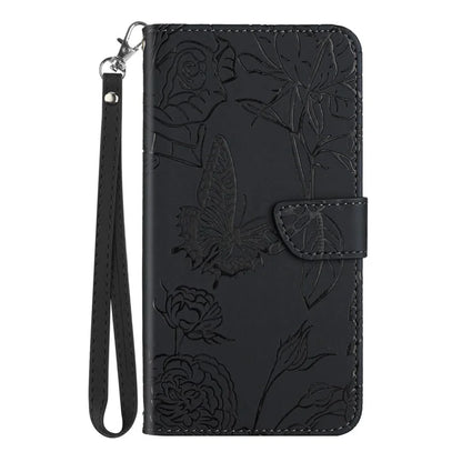 HT03 For OnePlus Nord 4 Phone Case Butterfly Flower Imprint Leather Cover with Strap