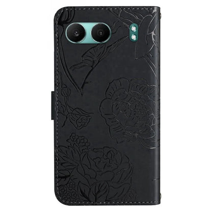 HT03 For OnePlus Nord 4 Phone Case Butterfly Flower Imprint Leather Cover with Strap