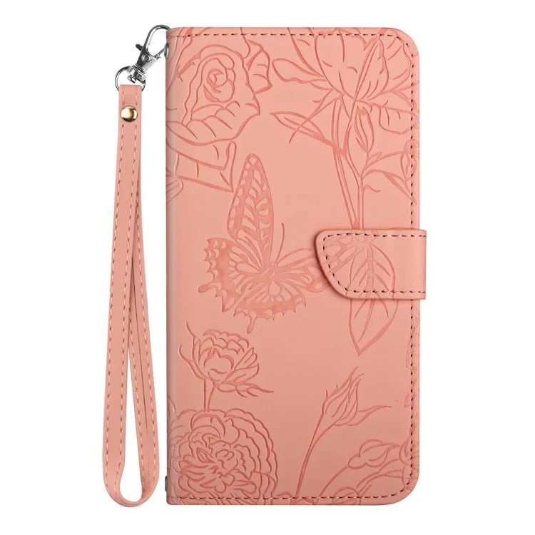 HT03 For OnePlus Nord 4 Phone Case Butterfly Flower Imprint Leather Cover with Strap