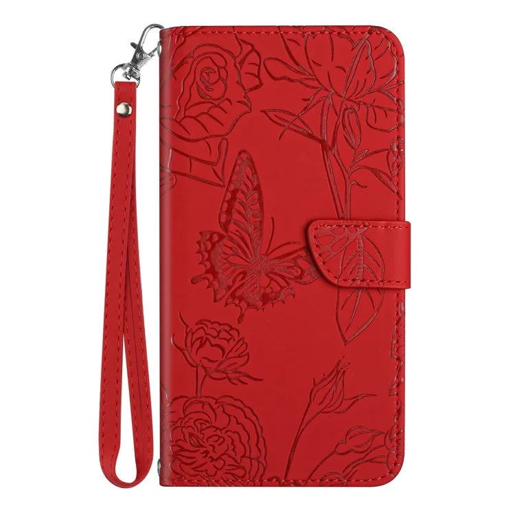 HT03 For OnePlus Nord 4 Phone Case Butterfly Flower Imprint Leather Cover with Strap