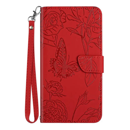 HT03 For OnePlus Nord 4 Phone Case Butterfly Flower Imprint Leather Cover with Strap