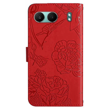 HT03 For OnePlus Nord 4 Phone Case Butterfly Flower Imprint Leather Cover with Strap