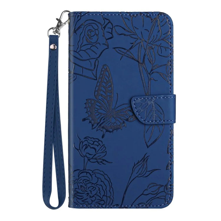 HT03 For OnePlus Nord 4 Phone Case Butterfly Flower Imprint Leather Cover with Strap
