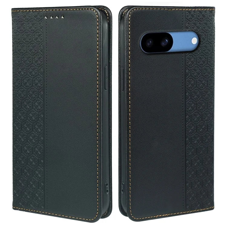 For Google Pixel 8a Case Four-Leaf Clover Leather Flip Phone Cover Stand Wallet