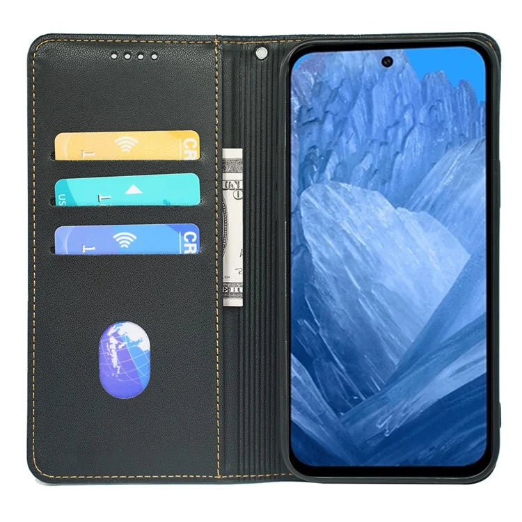 For Google Pixel 8a Case Four-Leaf Clover Leather Flip Phone Cover Stand Wallet