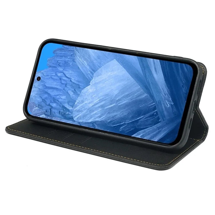 For Google Pixel 8a Case Four-Leaf Clover Leather Flip Phone Cover Stand Wallet
